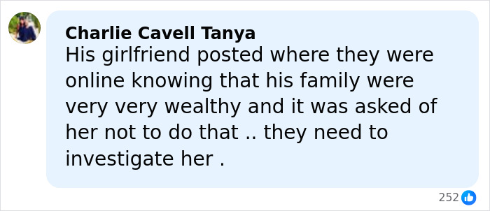 Comment discussing the chilling ransom video and investigation in Bali involving son of wealthy businessman.