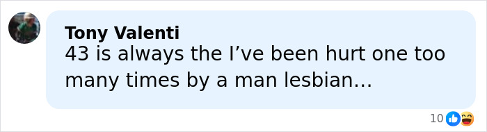 Comment by Tony Valenti discussing personal experiences related to sexuality in context of Anna Camp's age-gap romance news.