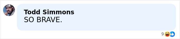 Image showing a social media comment by Todd Simmons praising bravery related to Anna Camp&rsquo;s sexuality and age-gap romance.