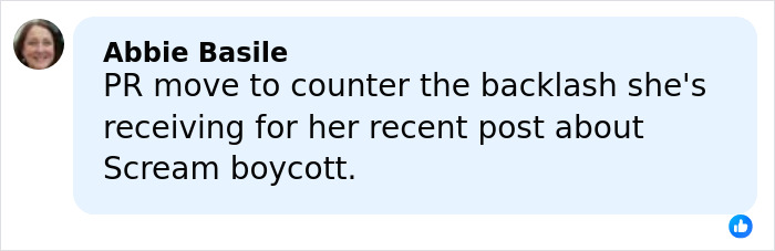 Screenshot of a social media comment discussing backlash related to Anna Camp&rsquo;s sexuality and age-gap romance news.