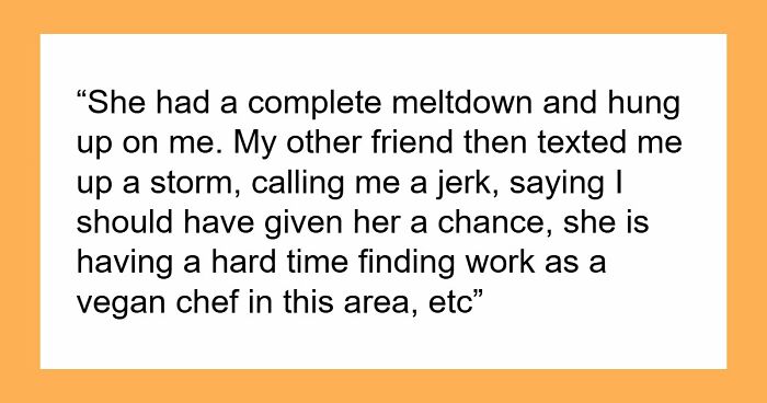 Vegan Chef Interviews For Steakhouse Job, Expects To Land It Despite Refusing To Taste Her Own Food