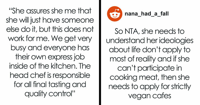 Vegan Chef Applies To Run Meat-Heavy Grill Kitchen, Interview Ends In Meltdown As She Gets Rejected