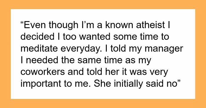 Atheist Sees Injustice As Colleagues Get Paid Prayer Breaks, Demands Meditation Break As Well
