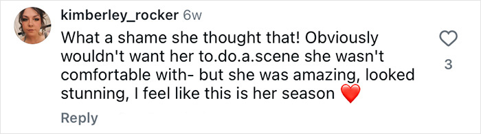 Comment on social media by kimberley_rocker expressing support for Bridgerton&rsquo;s Ruth Gemmell after filming an emotional intimate sequence.