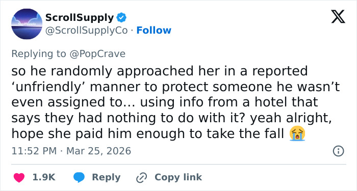 Security guard involved in Chappell Roan and Jude Law&rsquo;s daughter incident responds after controversy unfolds.