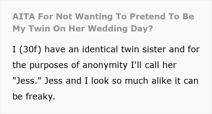 Woman Flabbergasted After Mom Offers An Absolutely Unhinged Idea To Save Her Twin Sister&rsquo;s Wedding