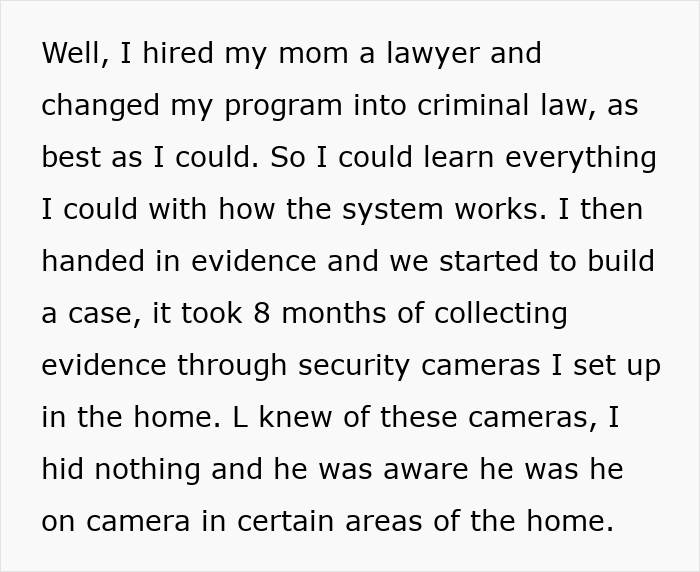 Alt text: Text describing a daughter gathering evidence with security cameras to address husband's refusal of wife's chemotherapy.