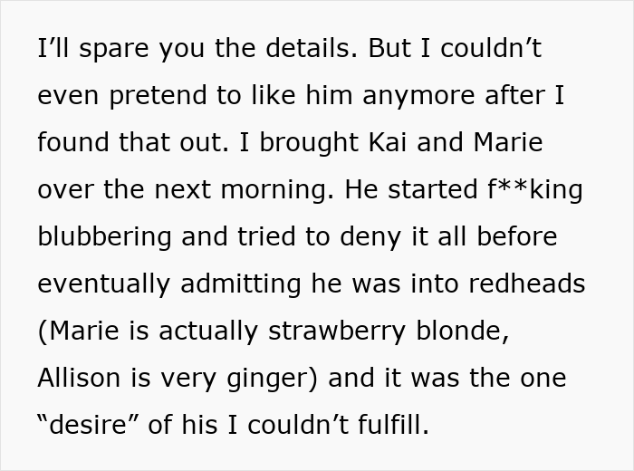 Text showing a woman's innocent goofy joke revealing her husband is a horrible cheating jerk in a heartfelt confession.