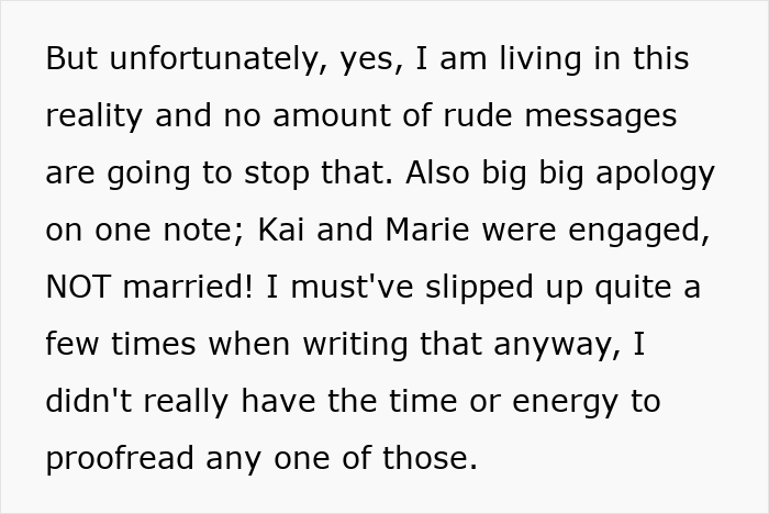 Text excerpt discussing a woman’s innocent goofy joke revealing her husband is a horrible cheating jerk.