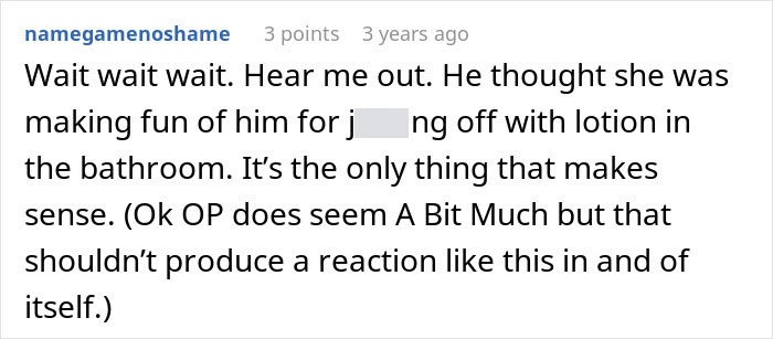 Reddit comment revealing a woman’s innocent goofy joke exposing her husband as a horrible cheating jerk.