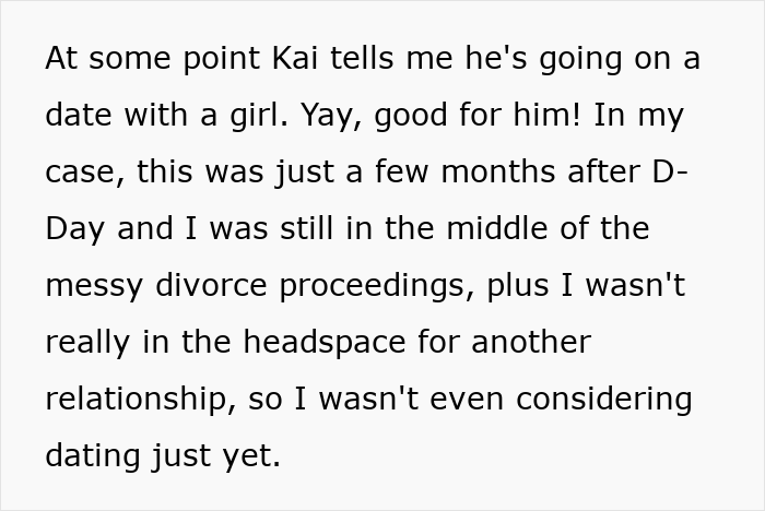 Text excerpt showing a woman sharing an innocent goofy joke revealing her husband as a horrible cheating jerk.