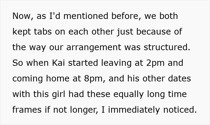 Text about a woman’s innocent goofy joke revealing her husband is a horrible cheating jerk through timed observations.