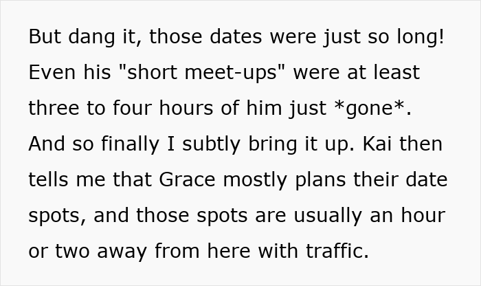 Text excerpt highlighting a woman's innocent goofy joke revealing her husband as a horrible cheating jerk.