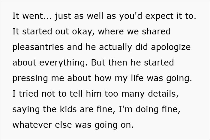 Text excerpt showing a woman's innocent goofy joke revealing her husband as a horrible cheating jerk in a conversation.