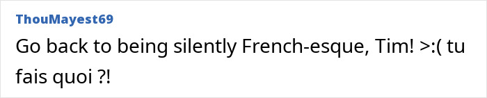 Social media comment reacting to Timoth&eacute;e Chalamet with humorous backlash over opera and ballet remarks.