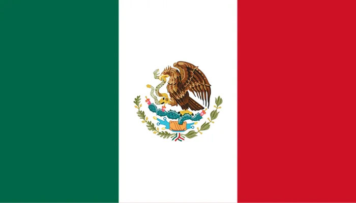 Flag of Mexico with green, white, and red vertical stripes and the national coat of arms in the center symbolizing adulthood neurological facts.