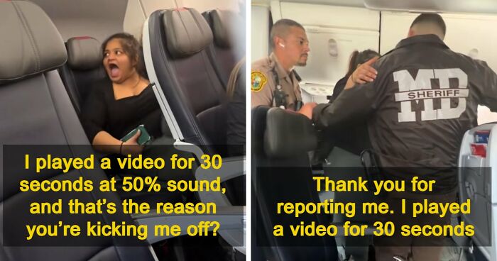 Woman Loses It After Getting Kicked Off Plane For Watching Videos Without Headphones
