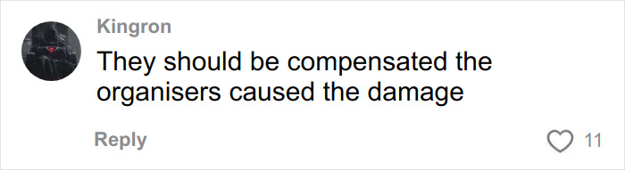 Comment on social media discussing compensation after officials’ mistake causes US track star to lose title.