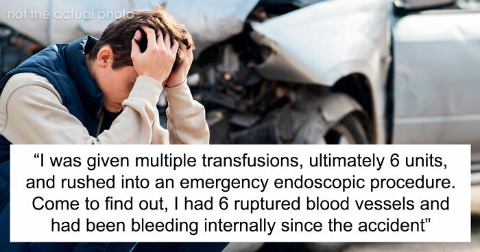 Guy Coughs Up Blood 4 Days After A Car Accident, Warns Others To Take Crashes More Seriously