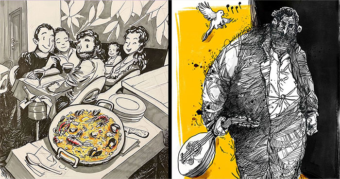 This Artist Turns Ordinary Moments Into Bold Watercolor And Ink Sketches (30 Pics)