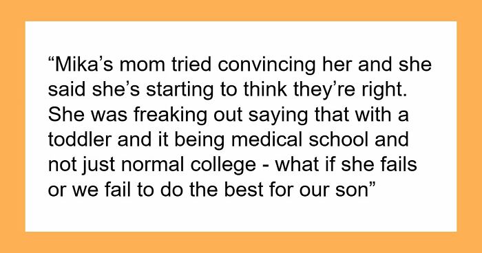Wife Accepted To Med School, Controlling Parents Try To Steal Their Toddler And Kick Them Out