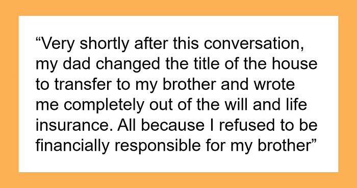 Man Expects Daughter To Be Golden Child Bro’s Caretaker, Disinherits Her When She Says No