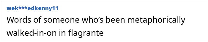 Comment text on a white background about someone metaphorically walked-in-on, related to Zach Braff facing bizarre accusation.