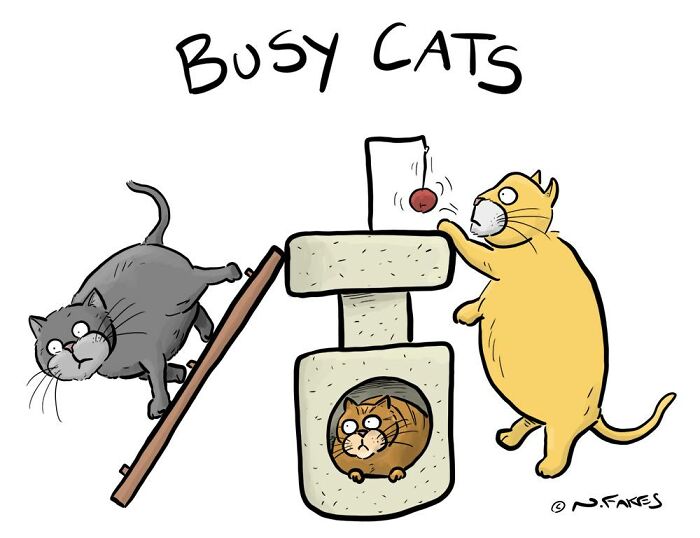 These Funny Cat Comics By Nate Fakes Prove Our Feline Friends Are Secretly Living Their Own Weird Lives (31 Pics)