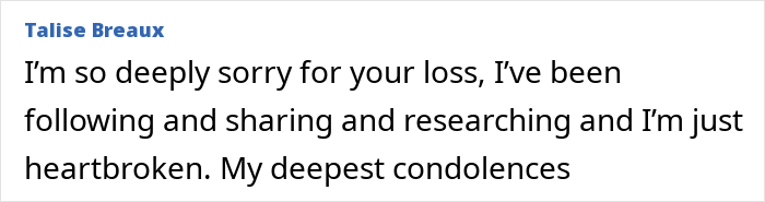 Comentário expressando profundas condolências e simpatia pelos restos mortais da mãe desaparecida encontrados por caminhantes mais de um ano após o desaparecimento.