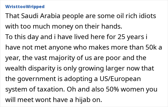 A Saudi local debunks common stereotypes about their country regarding wealth & hijabs, confirming these claims are not true.