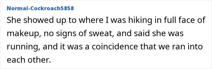 A user shares a red flag: a date showed up with full makeup, no sweat, claiming to be running.