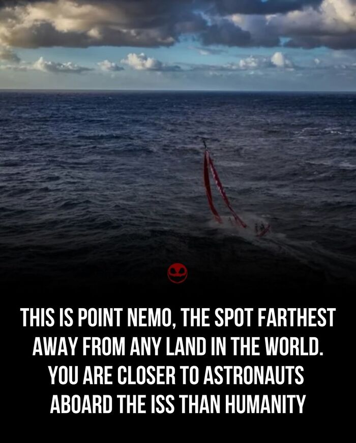 Point Nemo shown, the spot farthest from any land, illustrating weird and odd facts to give your brain something to think about.