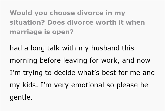 O casamento aberto dá uma guinada selvagem quando a namorada do marido pede um bebê, a esposa lhe dá um ultimato