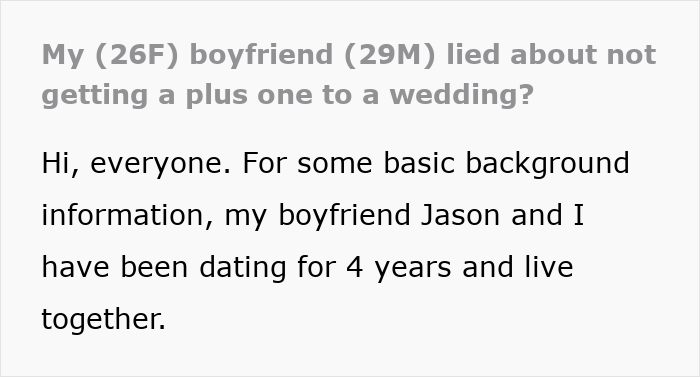Screenshot of a forum post where a girlfriend discusses catching her boyfriend in a small wedding lie exposing his secret life.