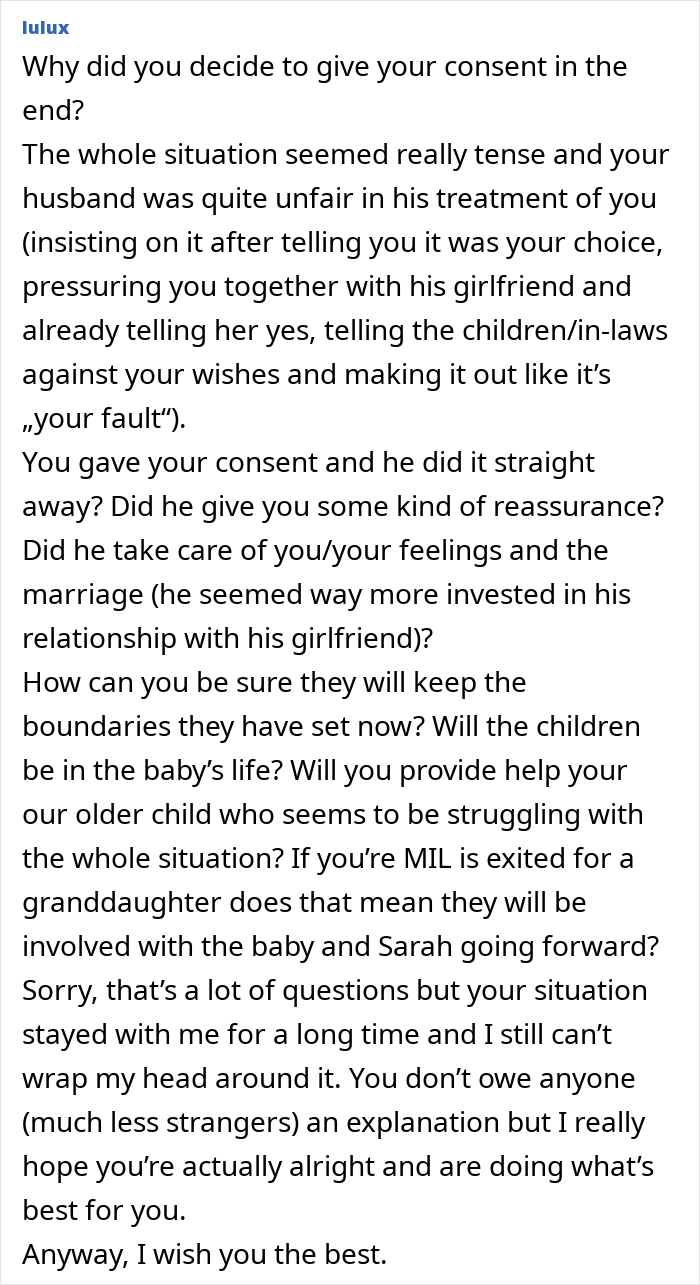 O casamento aberto dá uma guinada selvagem quando a namorada do marido pede um bebê, a esposa lhe dá um ultimato