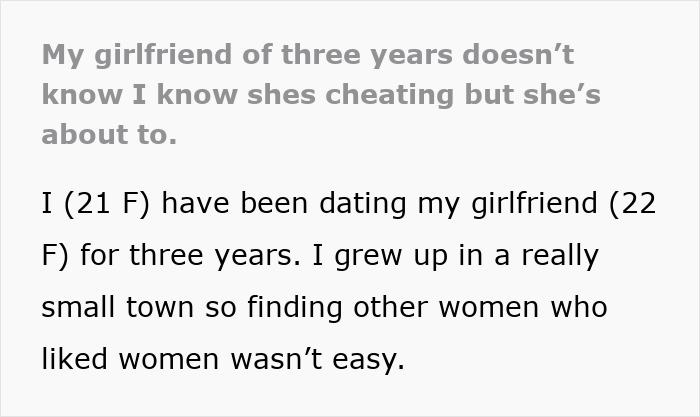 Text excerpt about cheating girlfriend and relationship trust issues