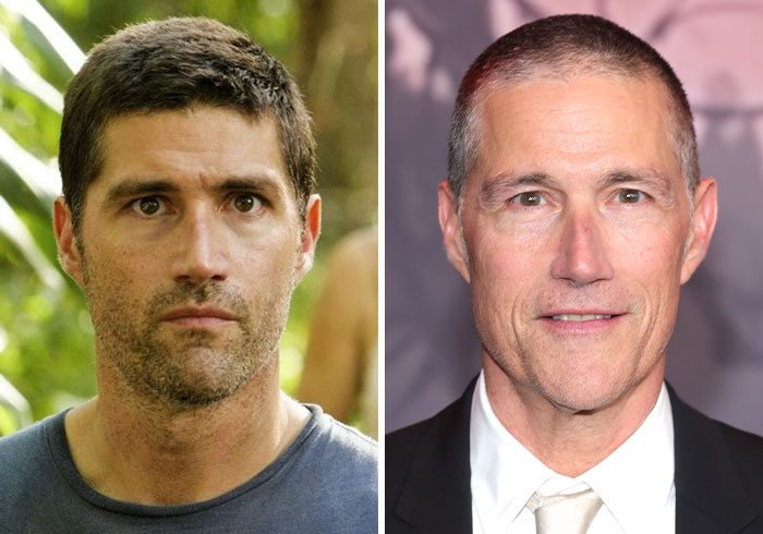 Actor from Lost shown in scenes from the show and a recent event, illustrating how the cast aged since the series premiered.