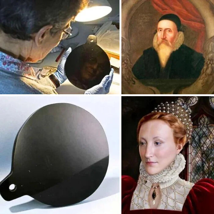 Collage of mysterious events and urban myths featuring the black mirror, historical portraits, and enigmatic artifacts.