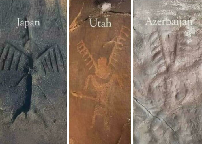 Ancient mysterious petroglyphs from Japan, Utah, and Azerbaijan showcasing unexplained urban myths and events.