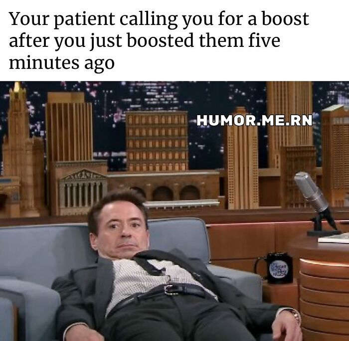 Man reclining on a couch with a surprised expression, illustrating funny healthcare memes about patient behavior.