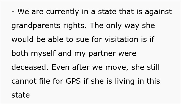 Text excerpt about grandparents rights and visitation laws shown in a plain black font on a white background.