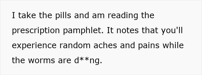 Woman reading prescription pamphlet about pills for tapeworm treatment after bringing home senior cat.