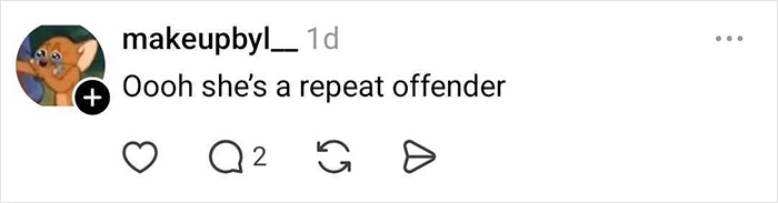 Screenshot of a social media comment calling out a glamorous white influencer after fans noticed something off.