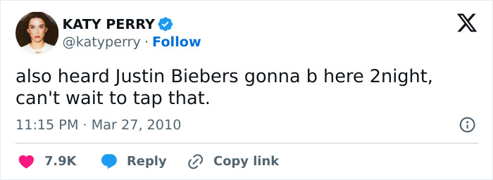 Katy Perry's Comment About Justin Bieber In 2010 Horrifies Fans After They Learn How Old He Was