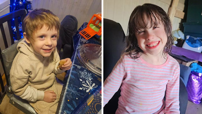 Two children smiling indoors, capturing a moment that reflects creepy and mysterious things people lose sleep over.