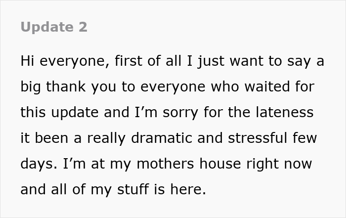 Screenshot of a dramatic text update revealing revenge, evidence of husband&rsquo;s affair, and complicated family betrayal.