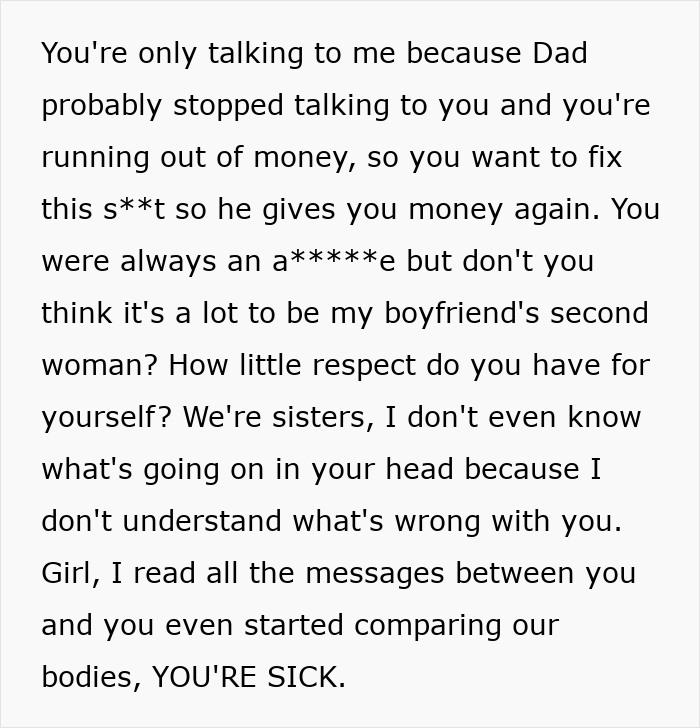 “You’re Sick”: Woman Sends Cruel Message To Sister Who Cheated With Her BF, Doesn’t Regret It At All