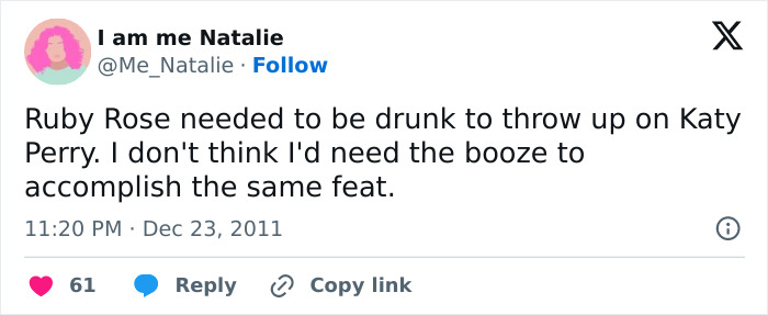 Ruby Rose contradiz suas acusações contra Katy Perry em artigo de 2011 que ela escreveu sobre a noite infame