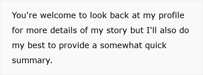 Text on a screen describing an invitation to review a profile for story details, impacting a man's gut feeling about his wife and coworker.