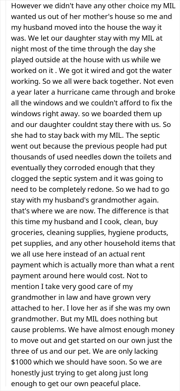 Text excerpt describing family struggles, including a teacher grabbing kids in front of mom and reactions called out online.